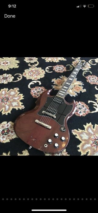 Vintage Gibson Sg W/wolftone Paf Pickups 1968 Cherry.  Chainsaw Case