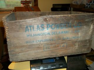 Vintage Atlas Powder Co Wood Box Wooden Crate