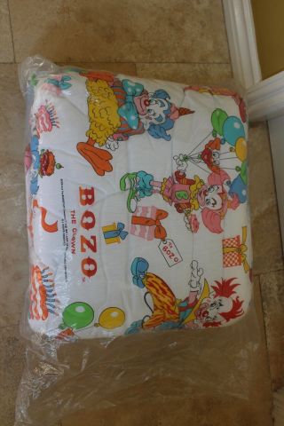 Vintage Bozo the Clown twin comforter Blanket Larry harmon 2 3