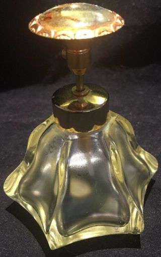 Antique Perfume Atomizer Yellow Glass Made In West Germany
