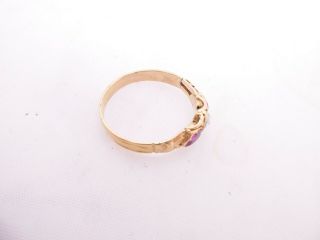 18ct gold rose cut diamond ruby ring,  Georgian 18th century 3 stone 18k 750 2