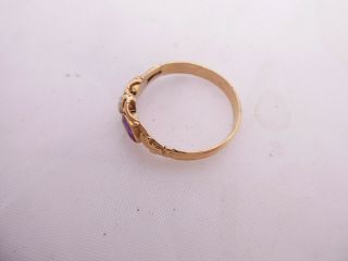 18ct gold rose cut diamond ruby ring,  Georgian 18th century 3 stone 18k 750 4