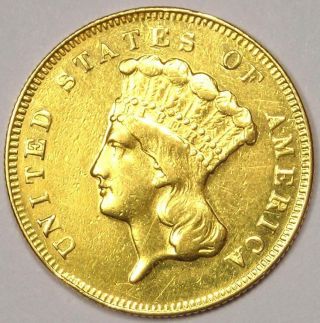 1869 Indian Three Dollar Gold Coin ($3) - Au Details - Rare Date Coin