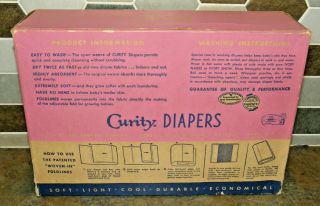 Vintage NOS Curity Cloth Baby Diapers Box of 12 Cotton 21 x 40 