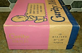Vintage NOS Curity Cloth Baby Diapers Box of 12 Cotton 21 x 40 