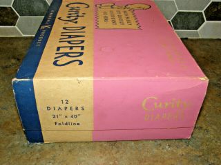 Vintage NOS Curity Cloth Baby Diapers Box of 12 Cotton 21 x 40 