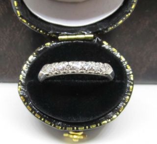 Art Deco Diamond Wedding Band Ring 14k White Gold Sz 8.  25 Vintage Antique