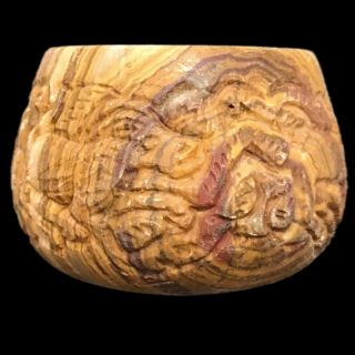 Rare Huge Gandhara Ancient Soap Stone Pictorial Bowl 200 - 400 Ad (large Size) (4)