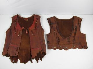 Vintage Native American Handmade Deerskin Vest One Signed Glory Very Soft Skimpy