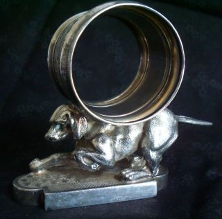 Simpson,  Hall & Miller Figural Napkin Ring Hunting Dog Pointing Ring On Back