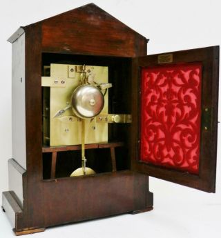 Antique English Regency 8 Day Twin Fusee Inlaid Brass Bracket Clock On Bracket 10
