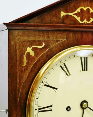 Antique English Regency 8 Day Twin Fusee Inlaid Brass Bracket Clock On Bracket 6