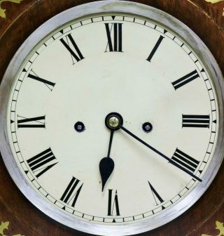 Antique English Regency 8 Day Twin Fusee Inlaid Brass Bracket Clock On Bracket 8