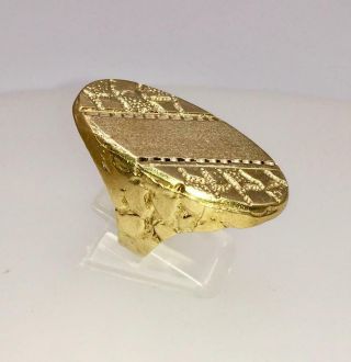 Vintage Pristine 14k Solid Large Gold Nugget Size 9 3/4 Ring 10.  4 Gram 70 