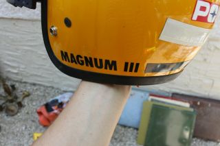 Vintage BELL MAGNUM MAG III 3 MOTORCYCLE CAR RACING Yellow Helmet 2