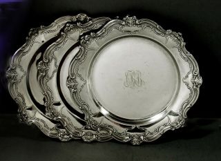 Gorham Sterling Silver Bread Plates (3) Matching Set
