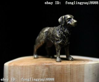 China Copper Bronze Feng Shui Animal Dog Puppy Dogs Wealth Statue M177 4