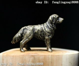China Copper Bronze Feng Shui Animal Dog Puppy Dogs Wealth Statue M177 5