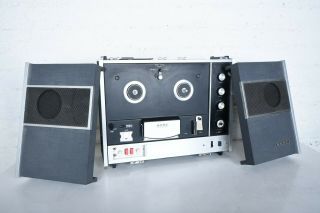 Sony Tc - 530 Sterecorder Vintage Reel To Reel Portable Tape Machine W Speakers