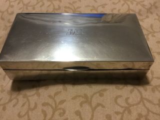 Vintage English Sterling Silver Box 6 1/2 X 1 1/2 Birmingham Monogrammed