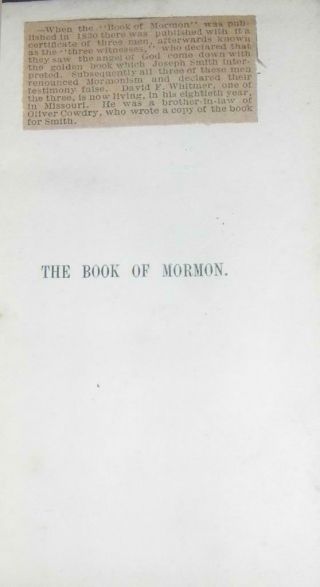 Book of Mormon 1852 Joseph Smith 3rd Liverpool UK Edition Rare 6