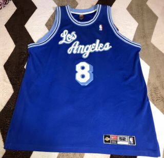 Vintage Nike Authentic Kobe Bryant 8 Los Angeles Lakers Jersey Sz 2xl Rare Blue