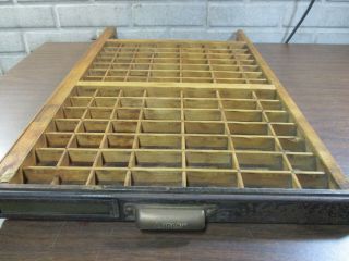 Wooden Printers Tray Letterpress Type Case Drawer Vintage Ludlows