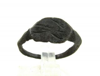 Authentic Medieval Viking Era Bronze Ring W/ Odin 