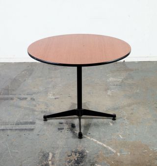 Mid Century Modern Round Table Dinette Dining Eames Herman Miller Contract Black