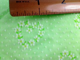 Vintage Cotton Flocked Fabric Semi Sheer Swiss Dot Heart Flowers 4yds,