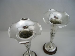 CHINESE EXPORT Silver VASES - 19th Century - c1890 - pretty decoration - 7 