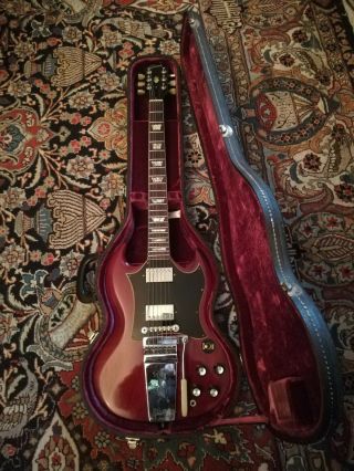 1968 Gibson Sg Standard Cherry Red Case 1960s Vintage
