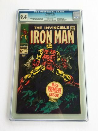 1968 Iron Man 1 Cgc 9.  4 Marvel Comic Book Unpressed Uncleaned Ow - W Rare Comics