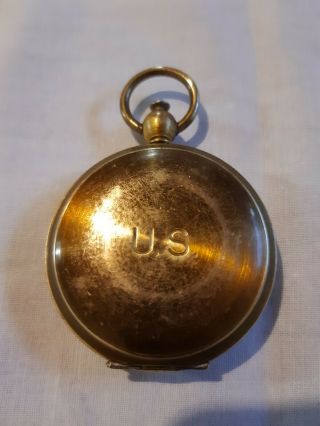 Ww2 U.  S.  Brass Compass Made By The Waltham Watch Company