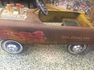 Vintage Pedal Car Fire Drag - on Drag Racer Car Flames 6