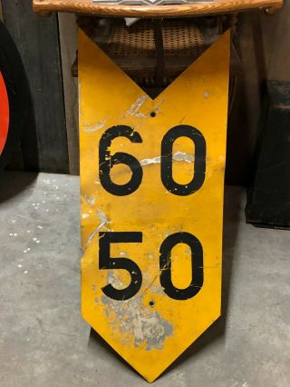 Vintage Early Passenger Train Railroad Antique Rr Speed Limit Sign Old