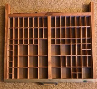 Printers Type Set Drawer By Thompson Cabinet Co 17x22 Vintage 3