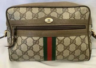Authentic Vintage Gucci Messenger Cross Body Shoulder Bag Purse Handbag Gg Logo