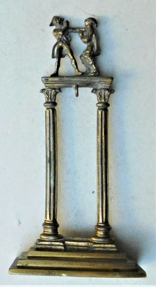 C1890 Victorian Gilt Brass Pocket Watch Stand Holder Vintage Antique