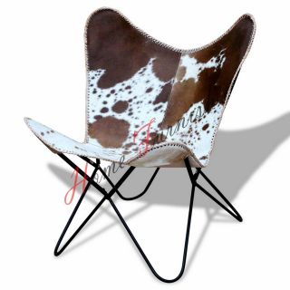 Leather Chair Hide Chairs Handmade Cover Cowhide Hair On Hardoy Butterfly