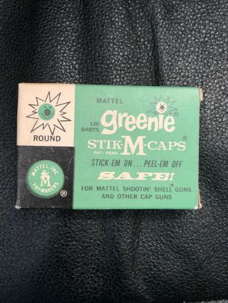 Vintage Mattel Greenie Stik - M - Caps Shootin Shell Full
