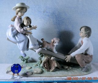 Vintage Lladro Porcelain " Seesaw Friends " Figurine 6169