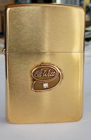 Vintage ZIPPO Lighter w/ Diamond Made For Executive of Eli Witt Cigar Co 5