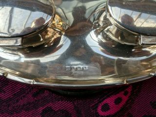 STERLING SILVER DOUBLE INKWELL Birmingham 1947/9 5