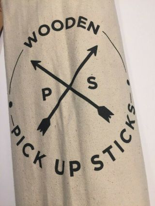 American Vintage Jumbo Wood Pick Up Sticks Family Game Carrying Bag Gift 4