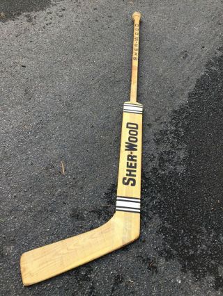 Vintage Hockey Stick Goalie Sher - Wood 30 Sneddon