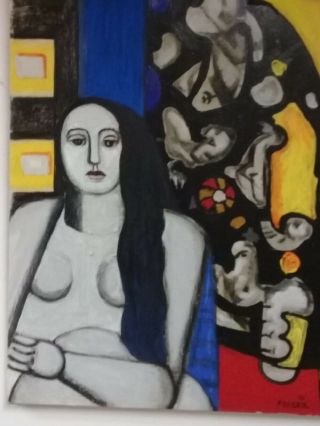 Fernand Léger - Oil on canvas painting / VTG painting attributed 10