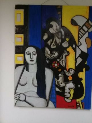 Fernand Léger - Oil on canvas painting / VTG painting attributed 11