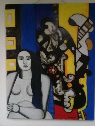 Fernand Léger - Oil on canvas painting / VTG painting attributed 2