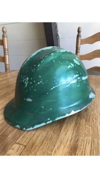 Vtg Green Bullard Aluminum Hard Boiled Hard Hat Ironworker
